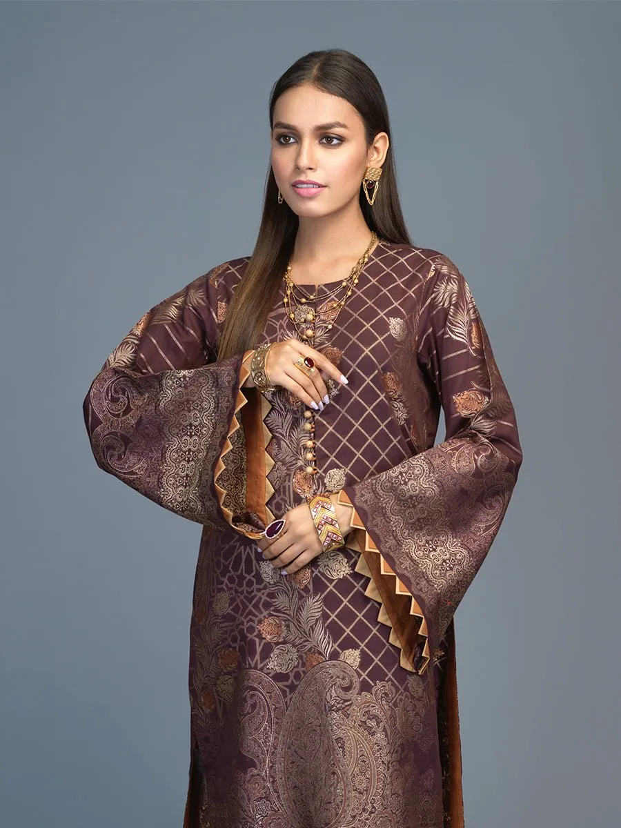 1pc Stitched Lawn Jacquard Shirt- Casual Pret (CP-00033)