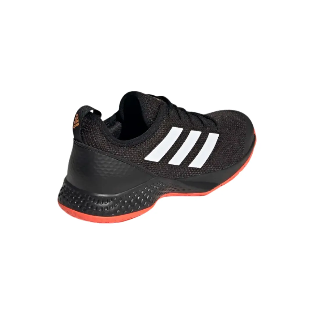 Adidas Court Flash Tennis Shoes - Core Black/Cloud White/Solar Red