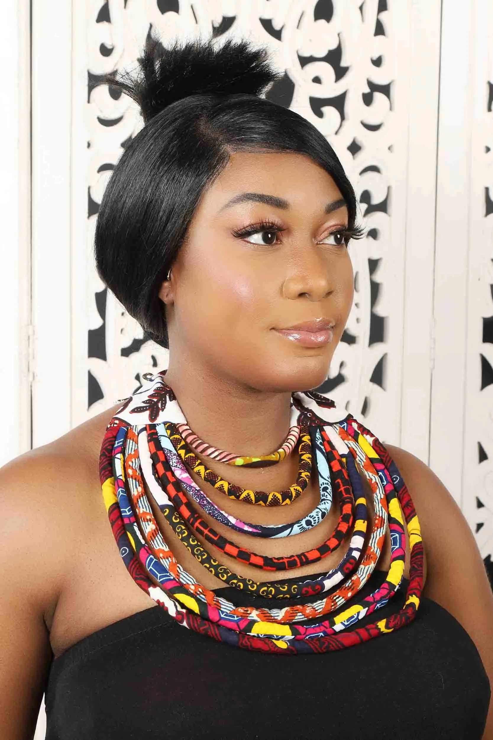 African Print Layered Necklace (Multicolor Set B)