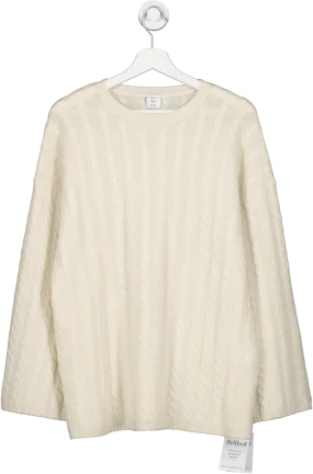 almada label Cream Noa Cable Knit Sweater UK S