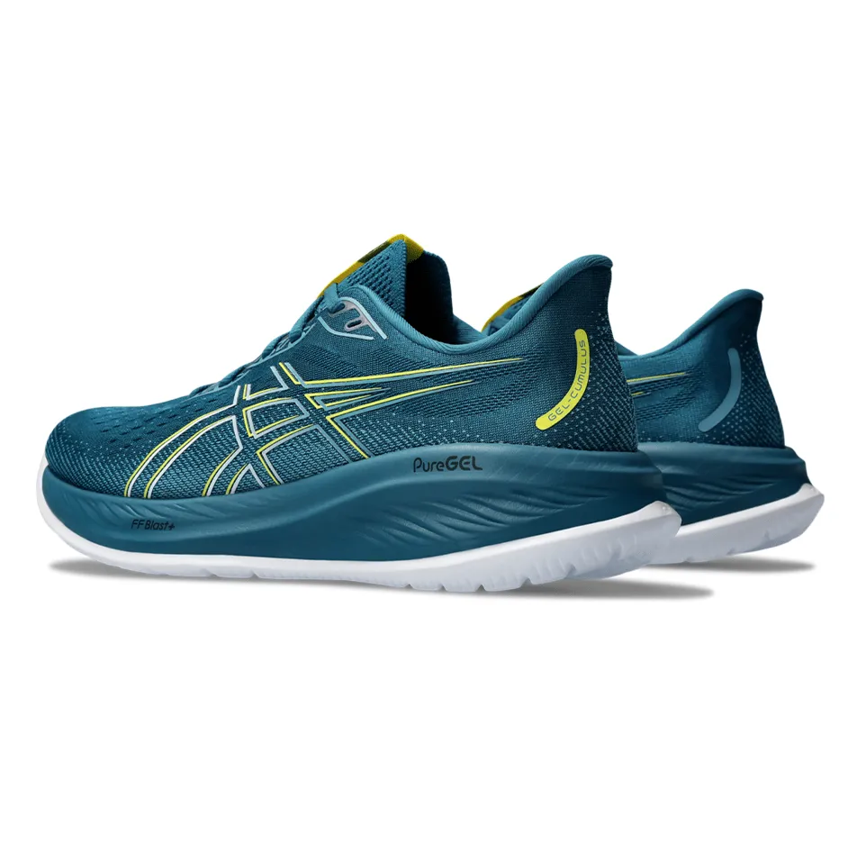 Asics Cumulus 26 Men's Running Shoes SS24 Evening Teal / Bright Yellow