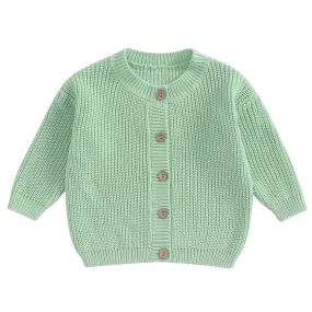 Baby Girls Button Down Sweater Cardigan - Celery Green