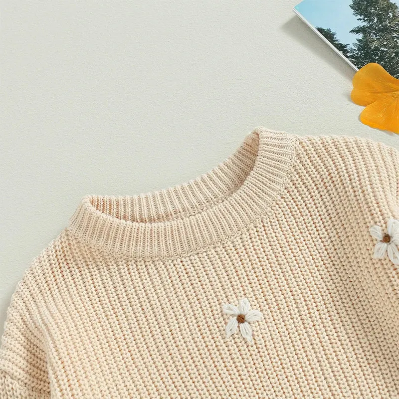 Baby/Little Kids Sweater - White Floral Accent