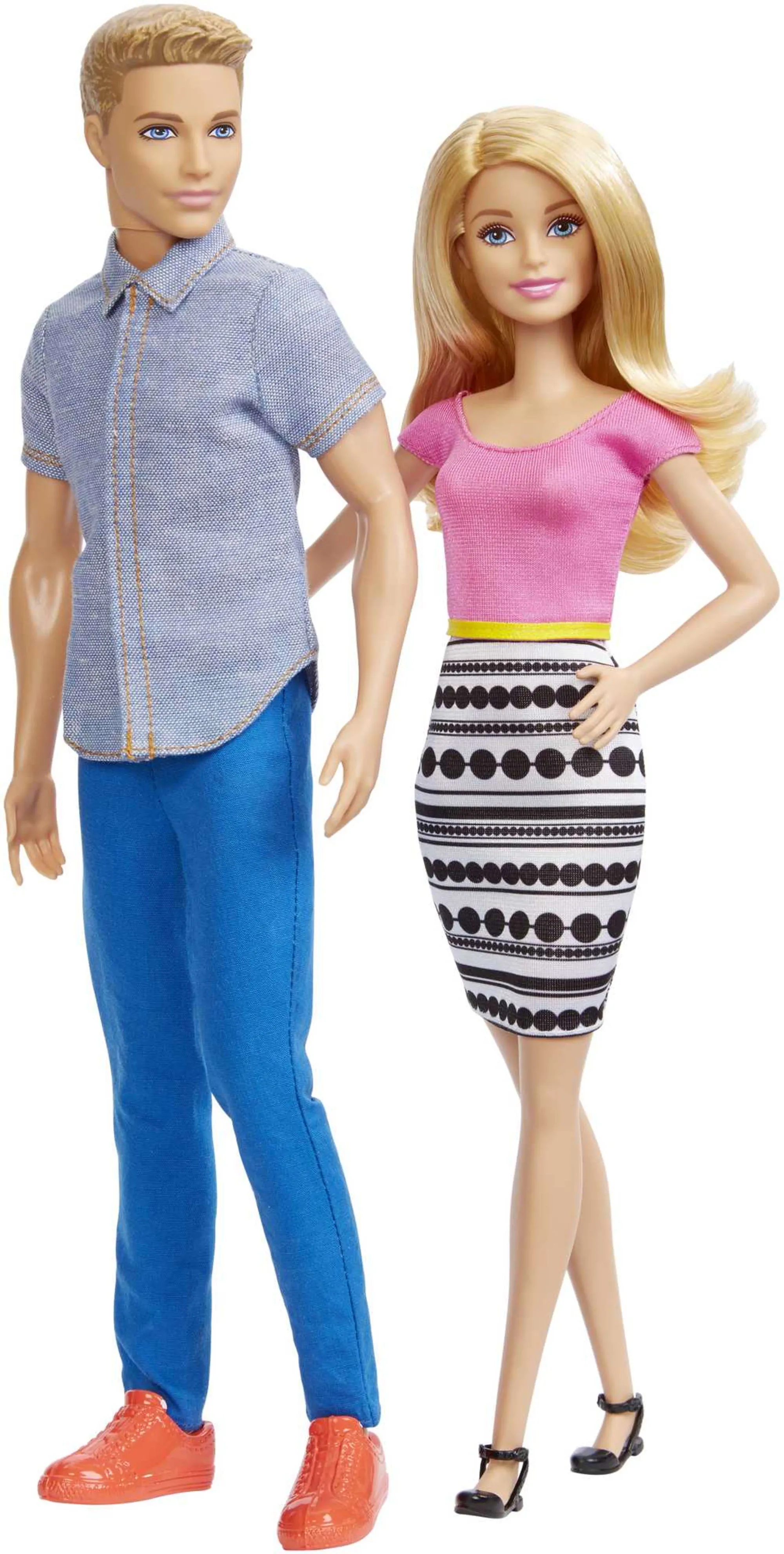 Barbie Dolls, Barbie And Ken Doll 2-Pack Featuring Blonde Hair And Colorful Clothes