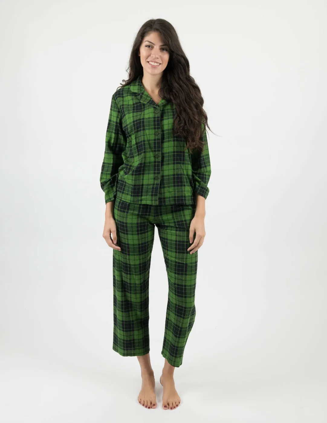 Black & Green Plaid Matching Family Pajama Set