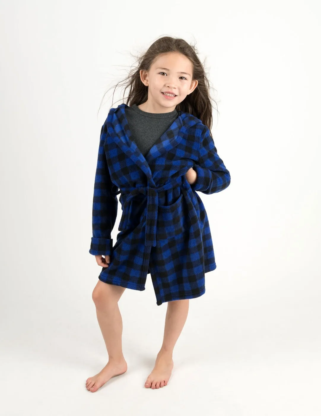 Black & Navy Plaid Matching Family Pajama Set