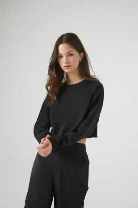 Boxy Long-Sleeve Crop Top