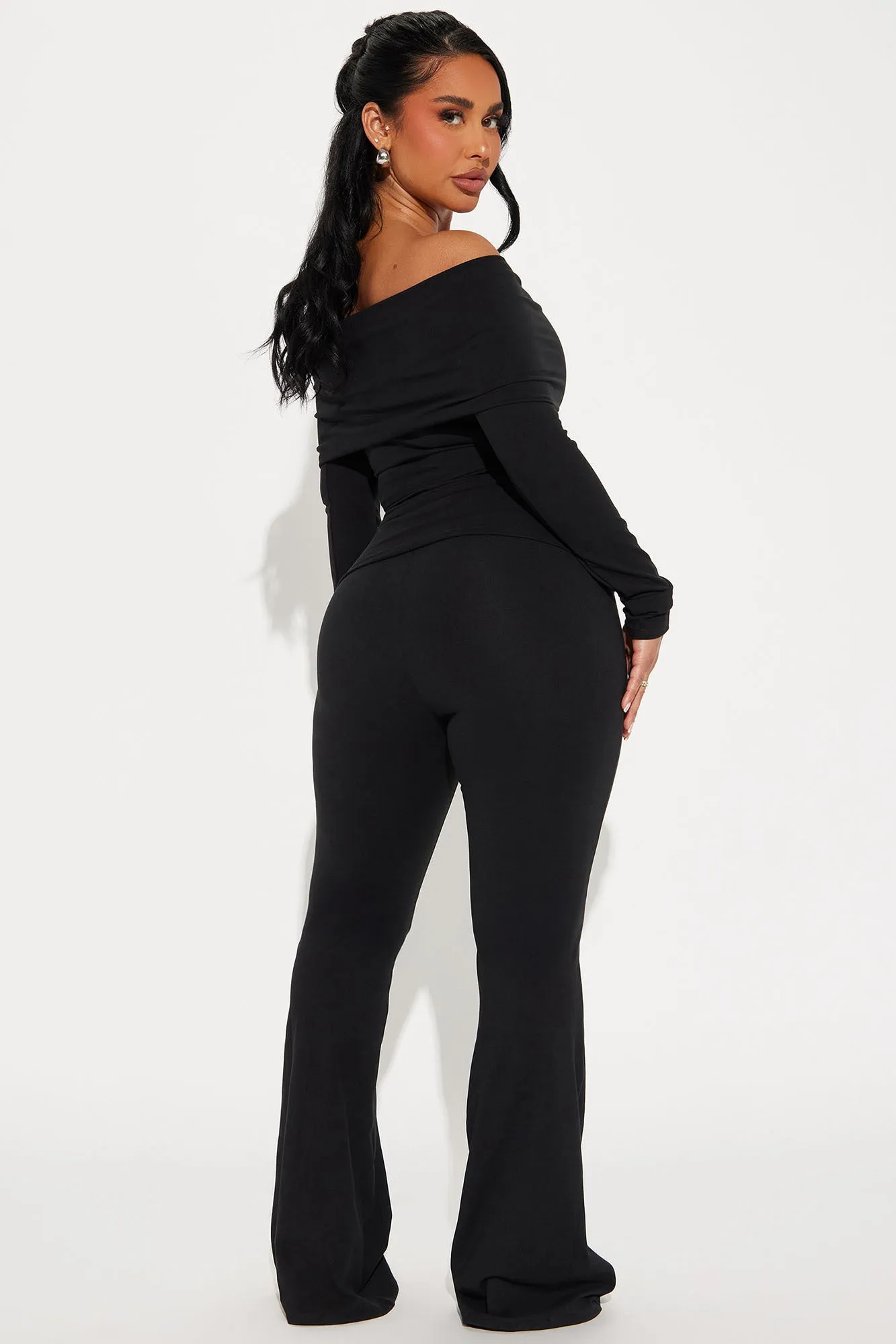 Brielle Off Shoulder Pant Set - Black