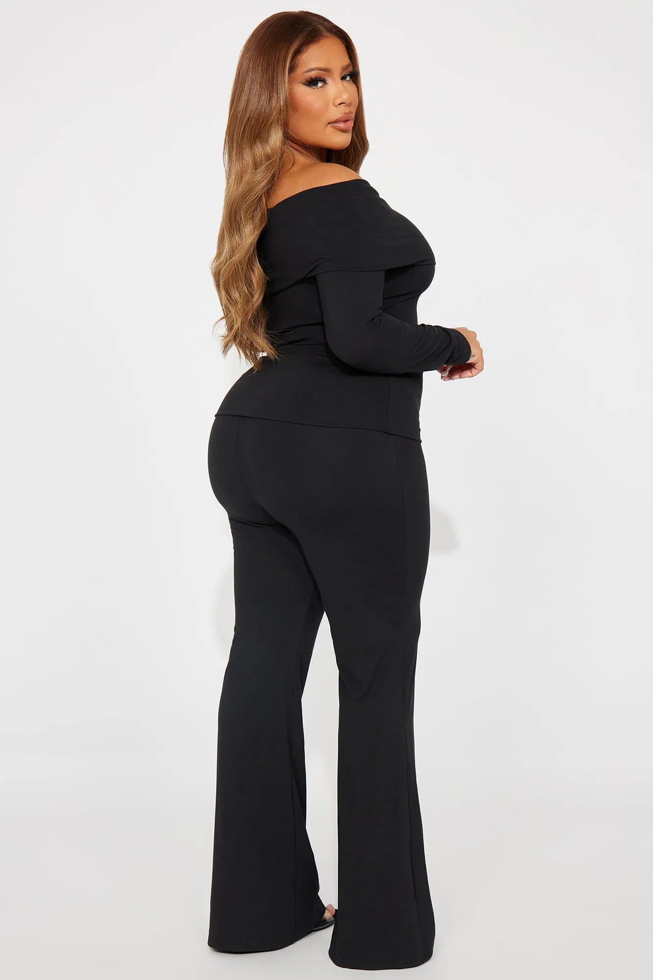 Brielle Off Shoulder Pant Set - Black