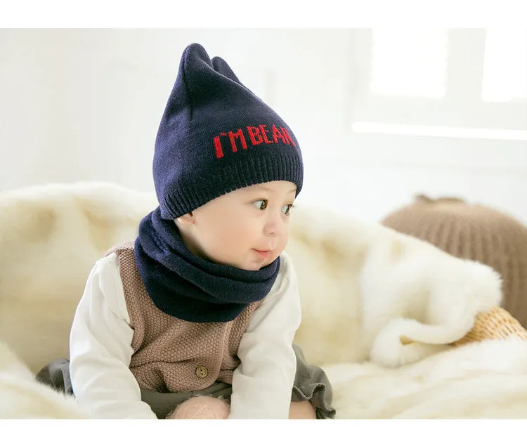 Casual Kids Hats And Scarf