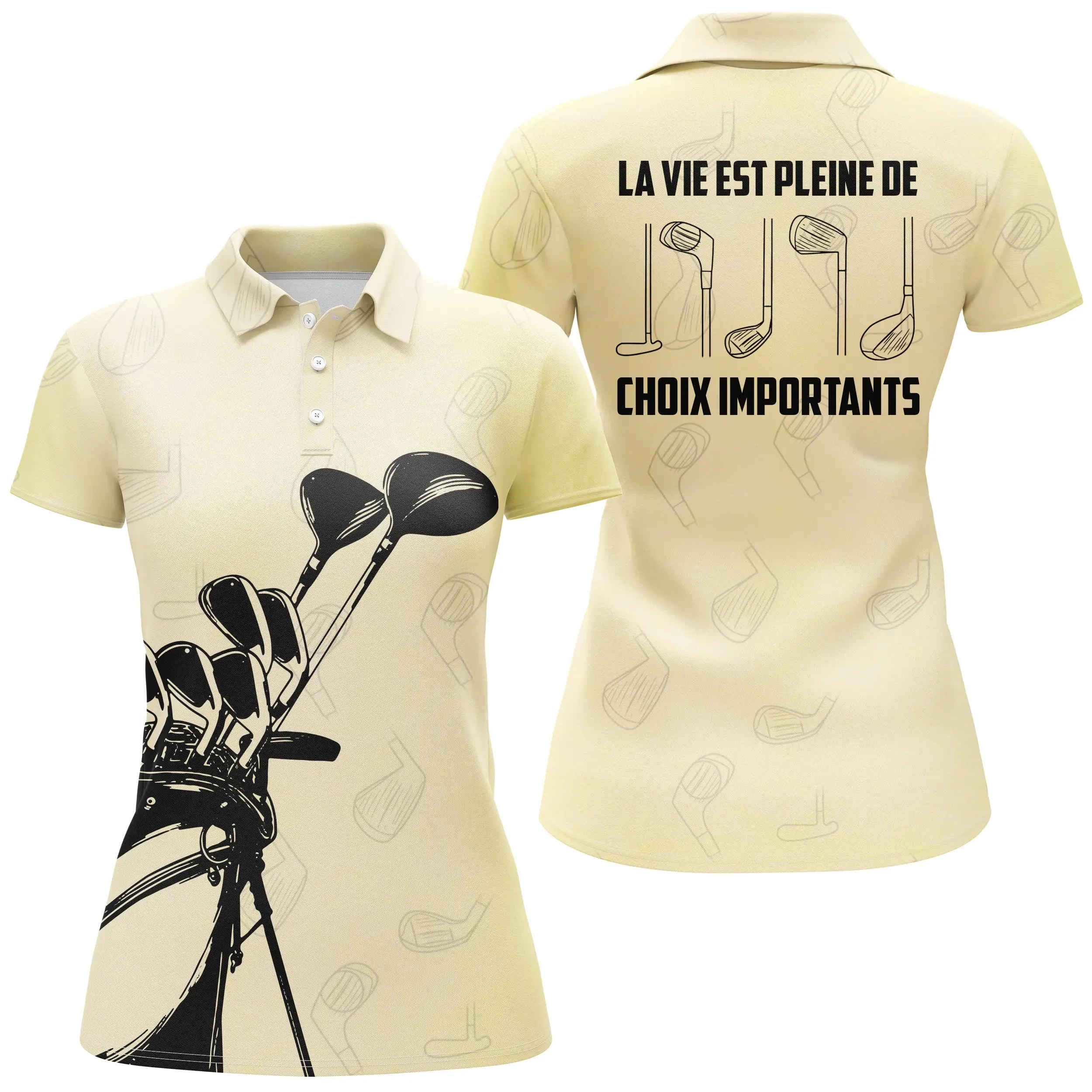 Chiptshirts - Polo De Golf, Cadeau Original Pour Fans De Golf, Polo de Sport Homme et Femme, Club de Golf, La Vie Est Pleine De Choix Importants - CTS26052235