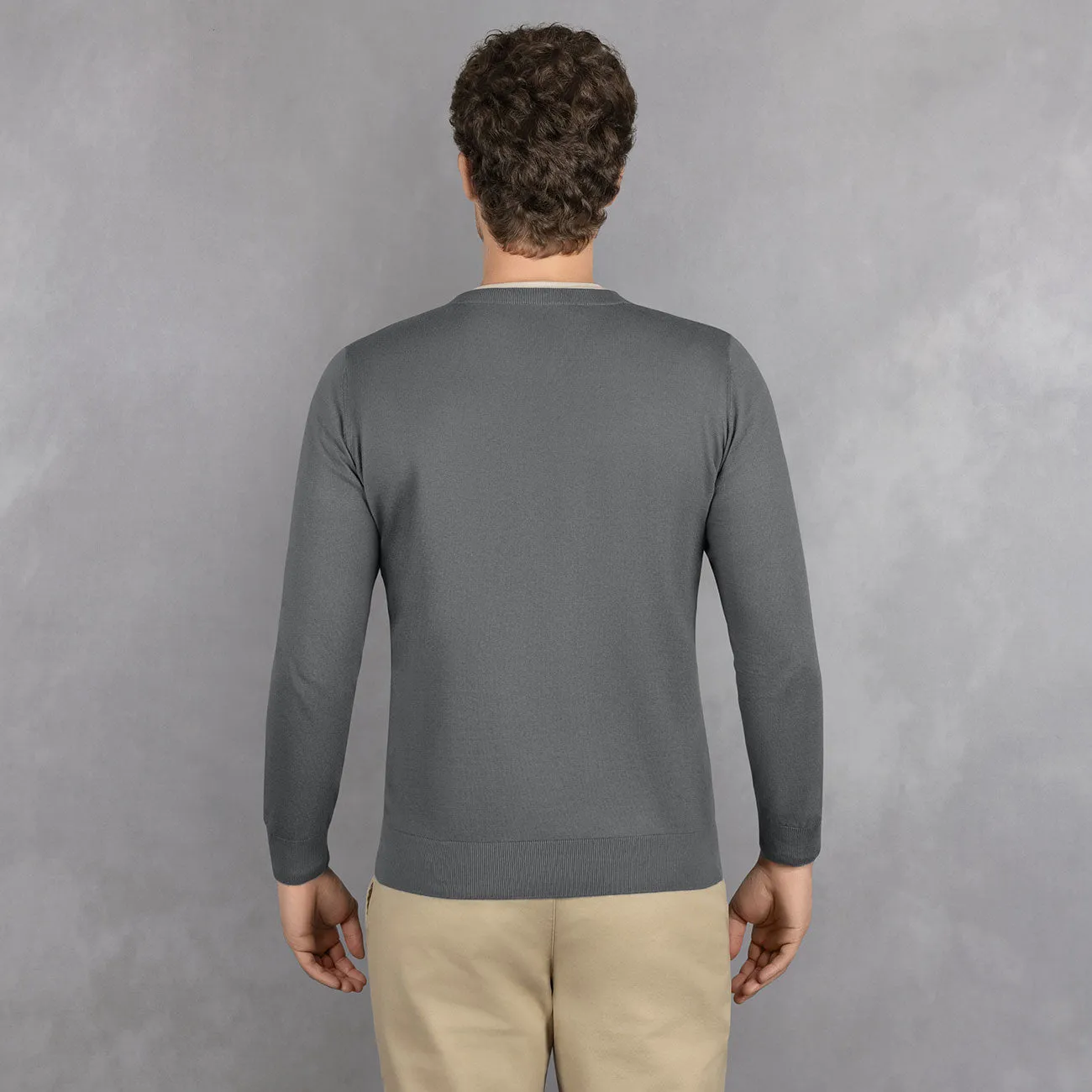 Cotton Pullover V-Neck Men