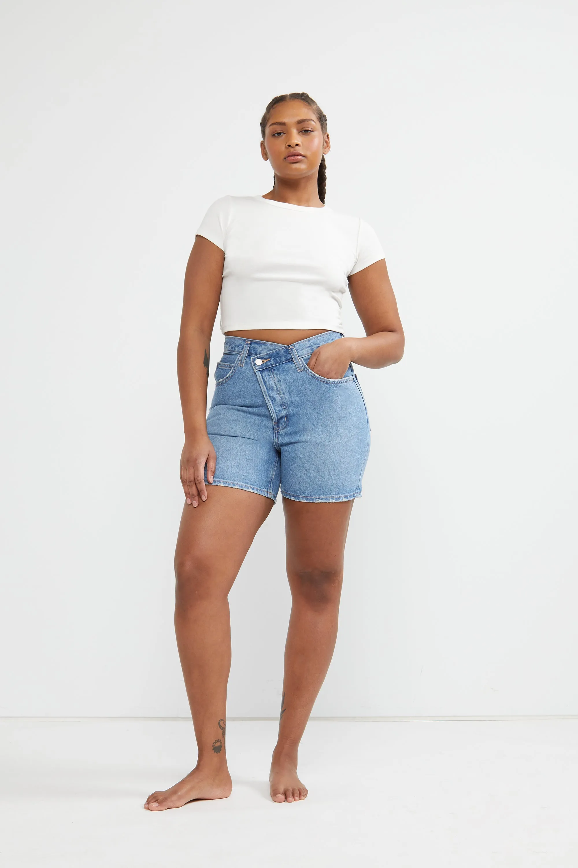 CROSSFRONT JEAN SHORT