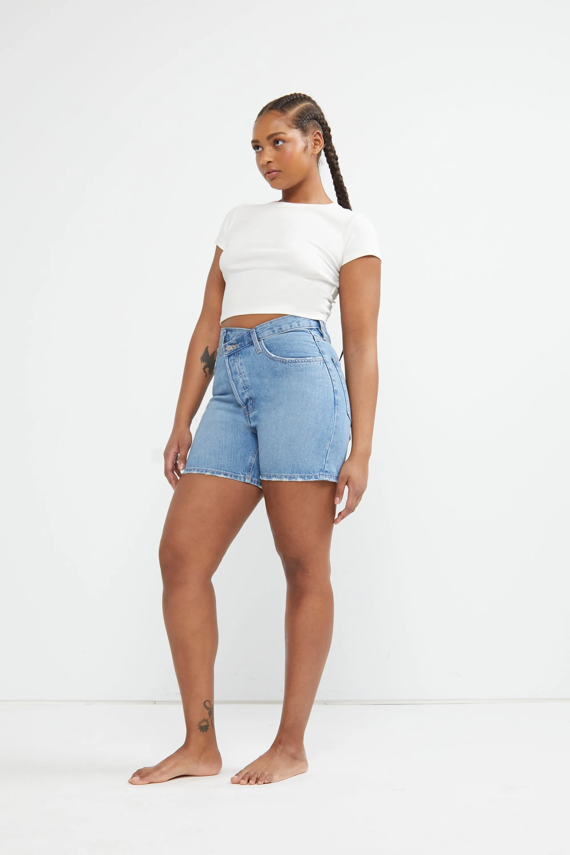 CROSSFRONT JEAN SHORT