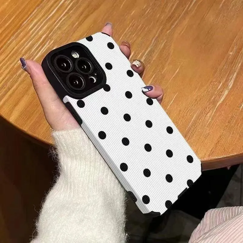 Cute Simple Polka Dots Phone Case for iPhone 15, 14, 13, 12, 11 Pro Max, 15, 14, 13 Mini, X, XR, XS Max, 7, 8 Plus