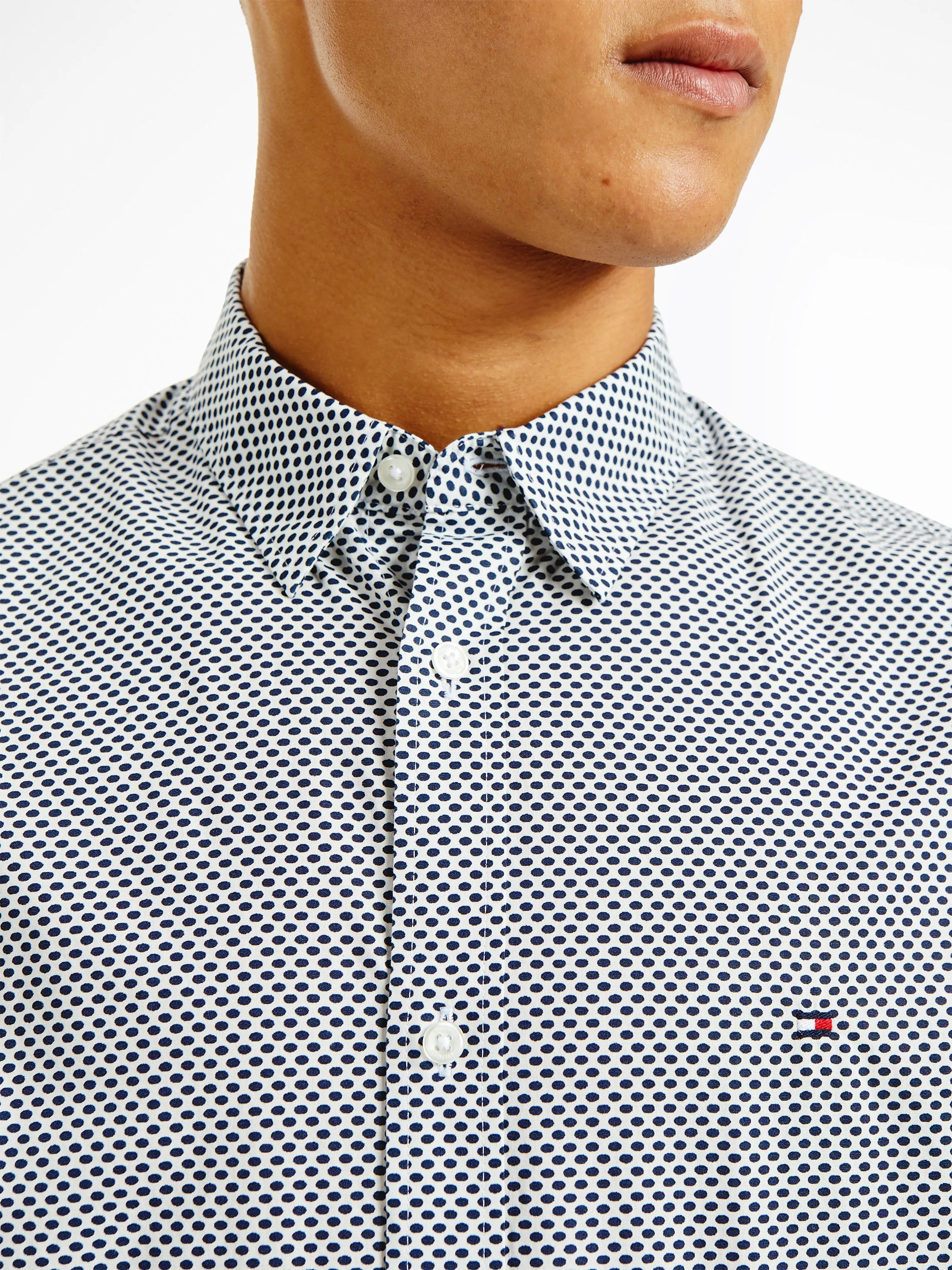 Dot Print Casual Shirt - Navy/White | Black/Blue