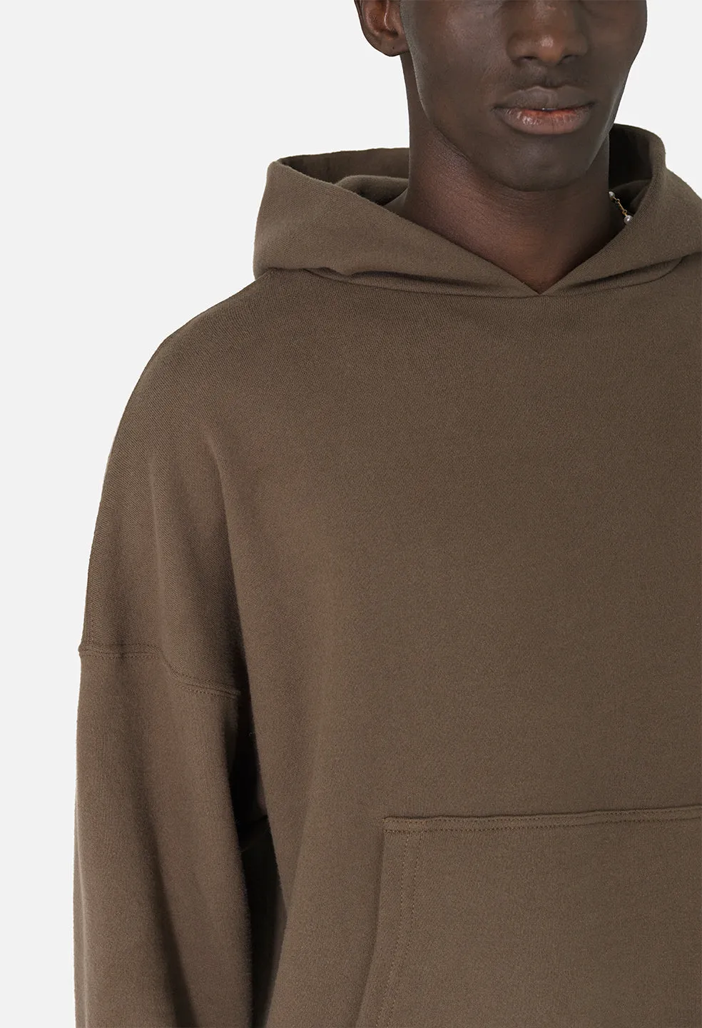 Premium Army Green Fleet Weave Terry Hoodie