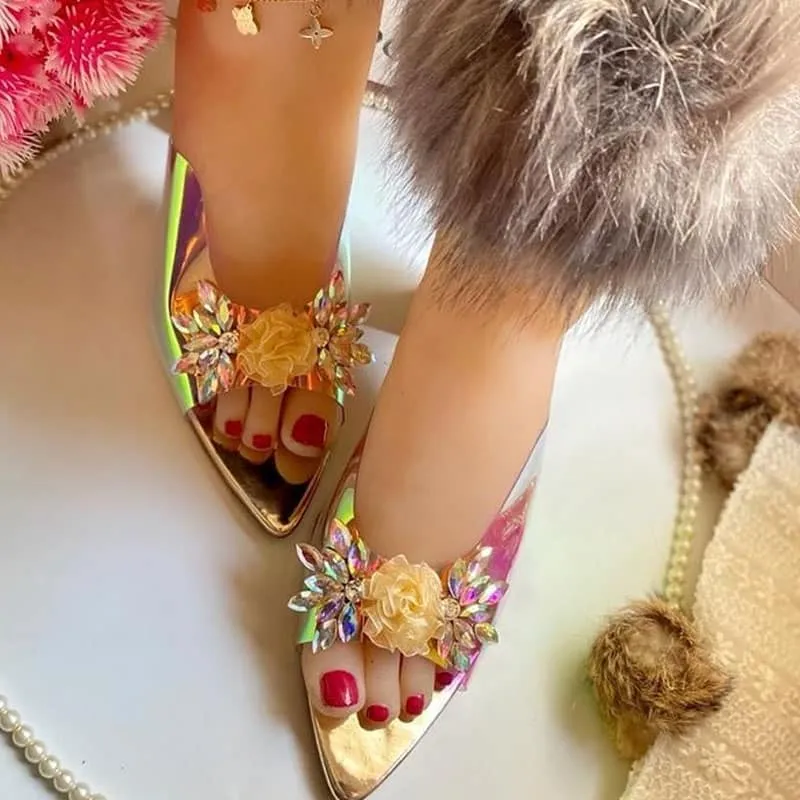 Floral Diamond High Heels