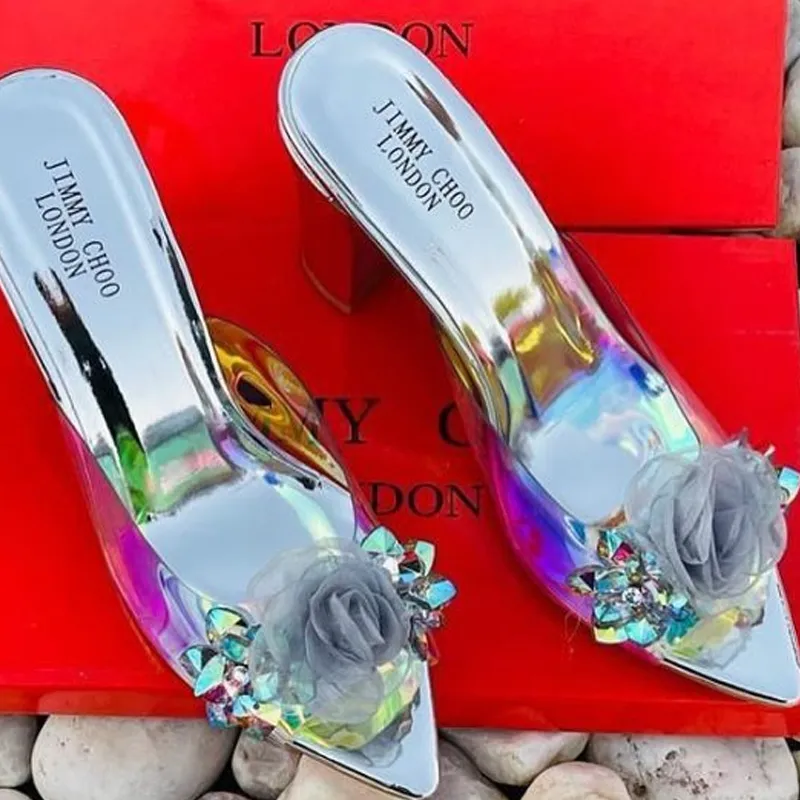 Floral Diamond High Heels