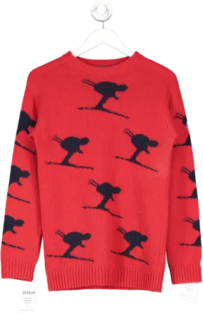 fusalp Red Skier Cashmere Blend Sweater UK M