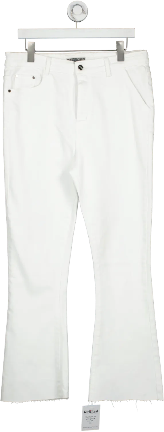 Herman & Co White Stretch And Flare Jeans UK 16