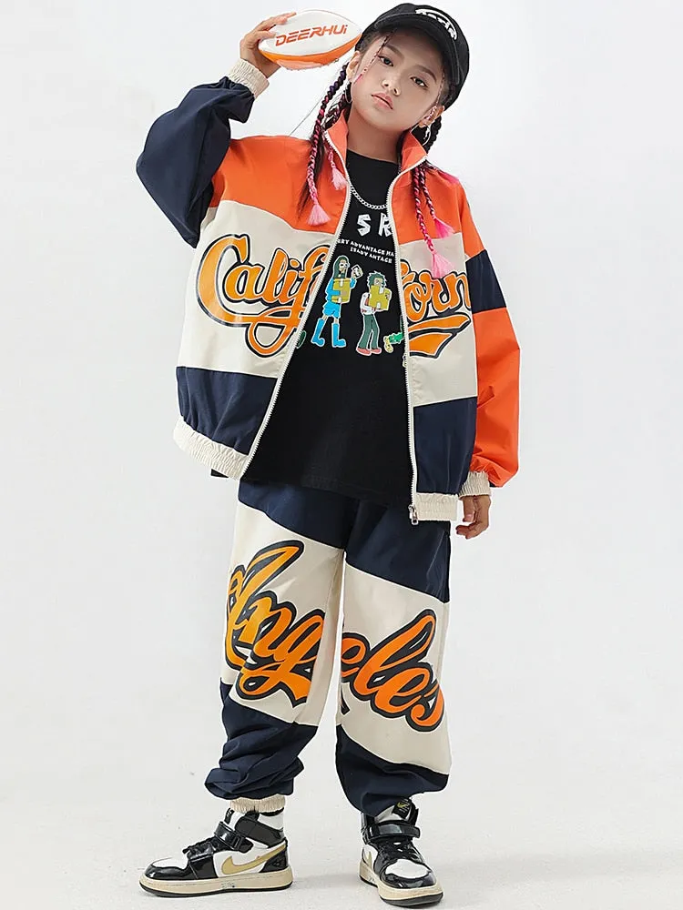 #HH9678 Unisex Hip Hop Street- Dance - Loose Pants-Long Sleeve Jacket-T-Shirt