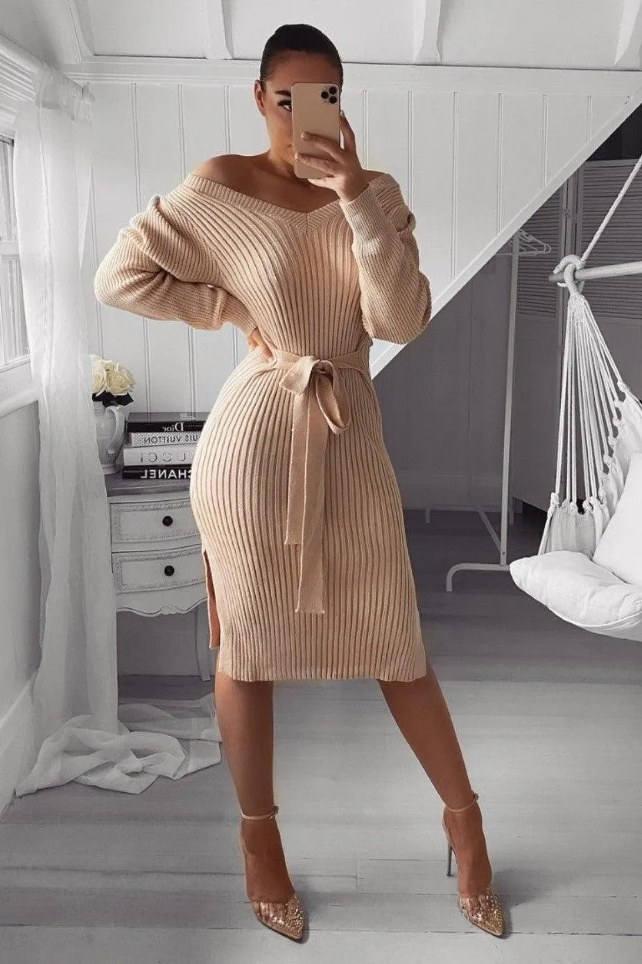 Lauren Knit Dress - Stone