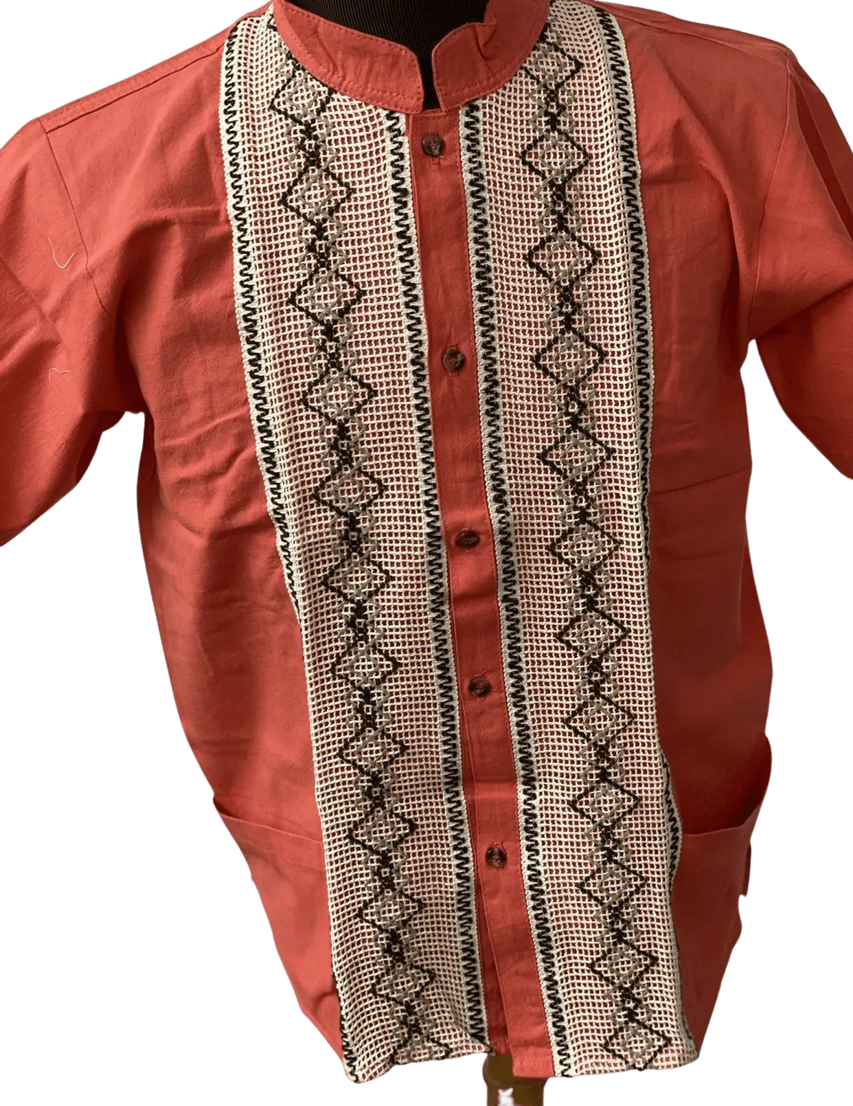 Light Orange Guayabera Shirt