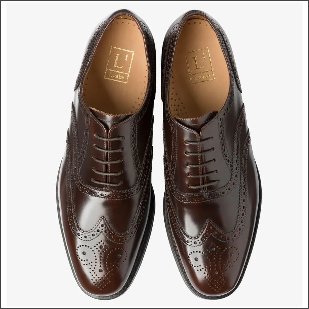 Loake 302 Classic Brogue Dark Brown Oxford Shoe*