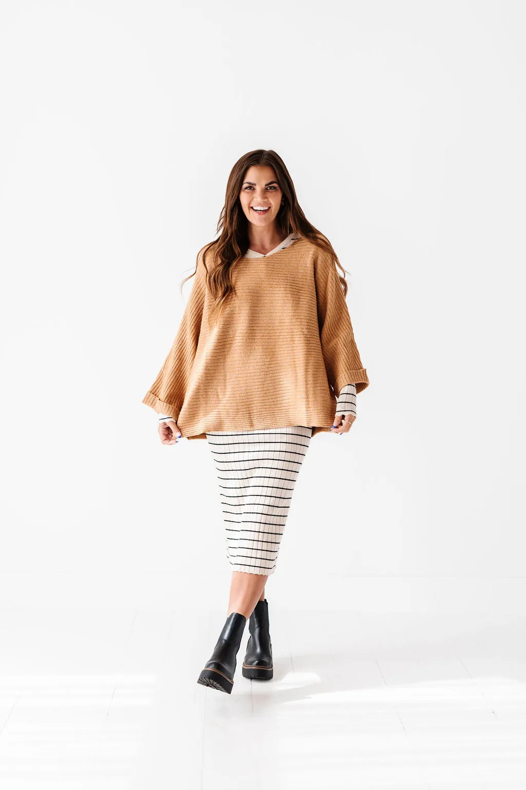 Londyn Drop Shoulder Sweater in Mustard