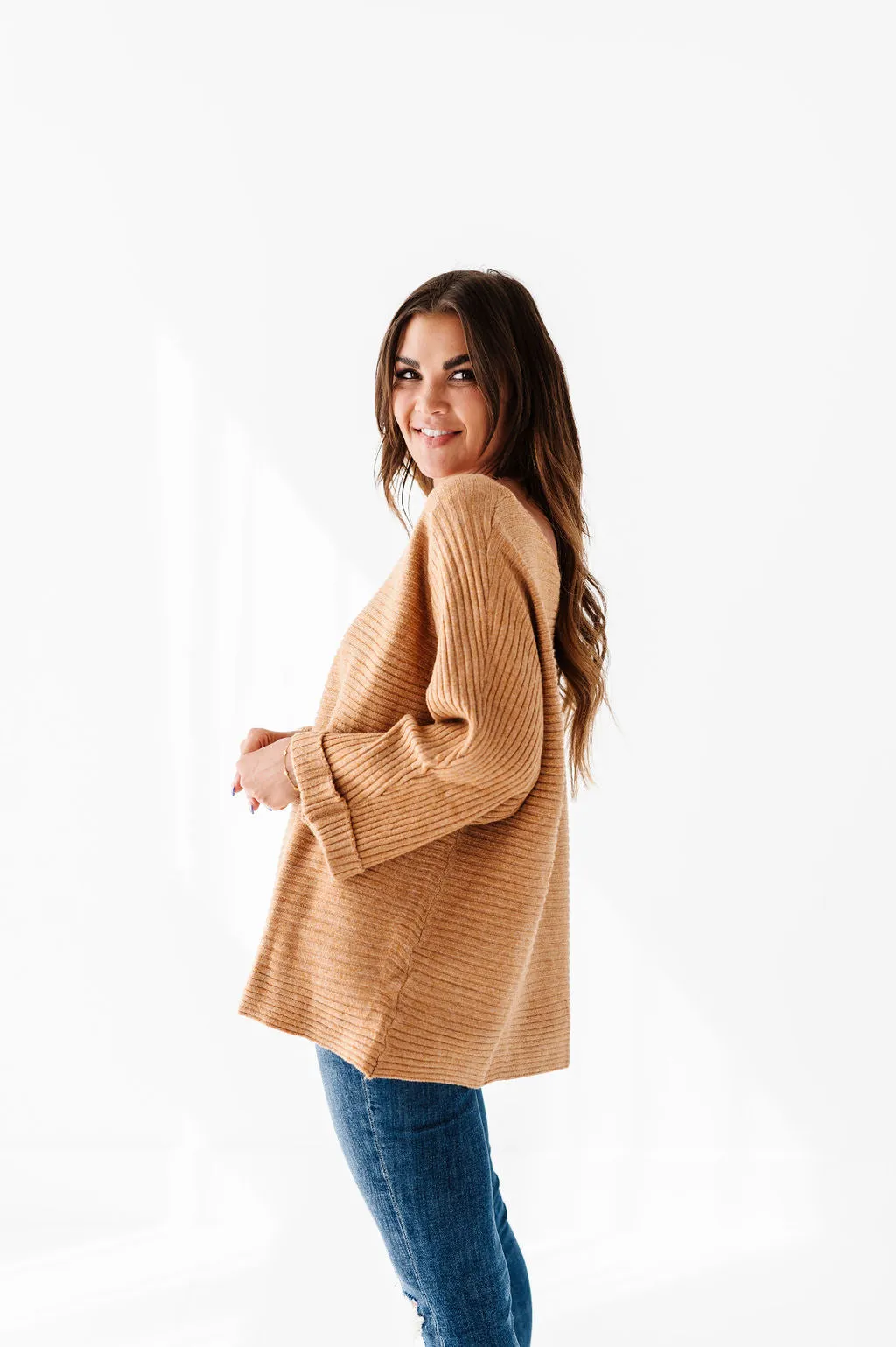 Londyn Drop Shoulder Sweater in Mustard