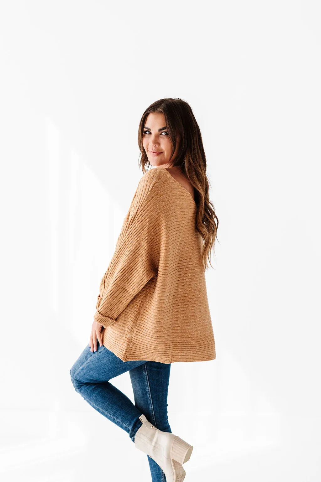 Londyn Drop Shoulder Sweater in Mustard