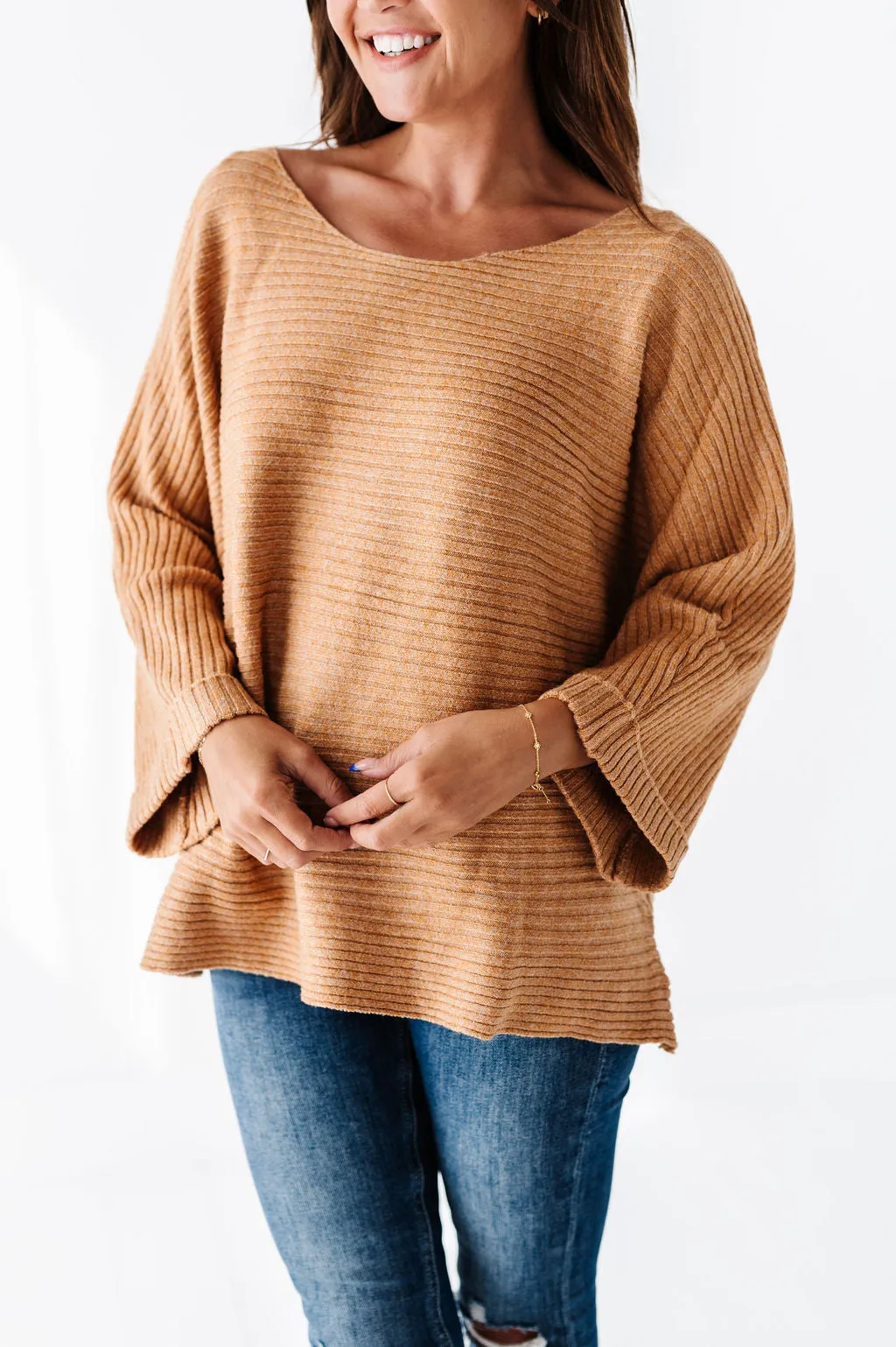 Londyn Drop Shoulder Sweater in Mustard