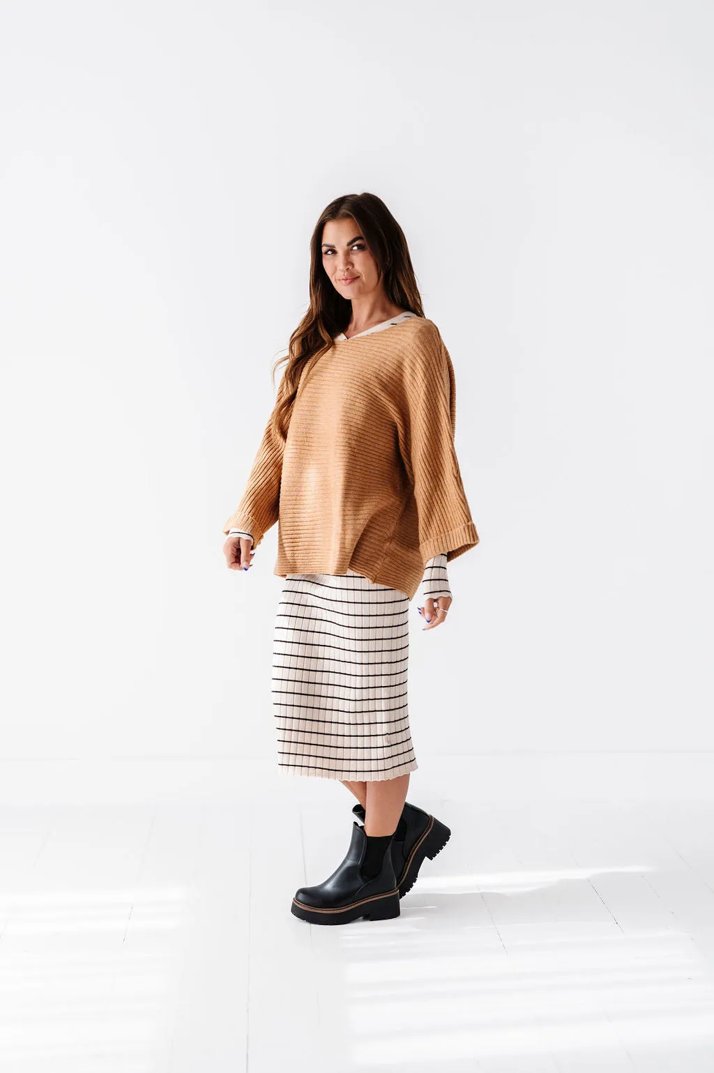 Londyn Drop Shoulder Sweater in Mustard