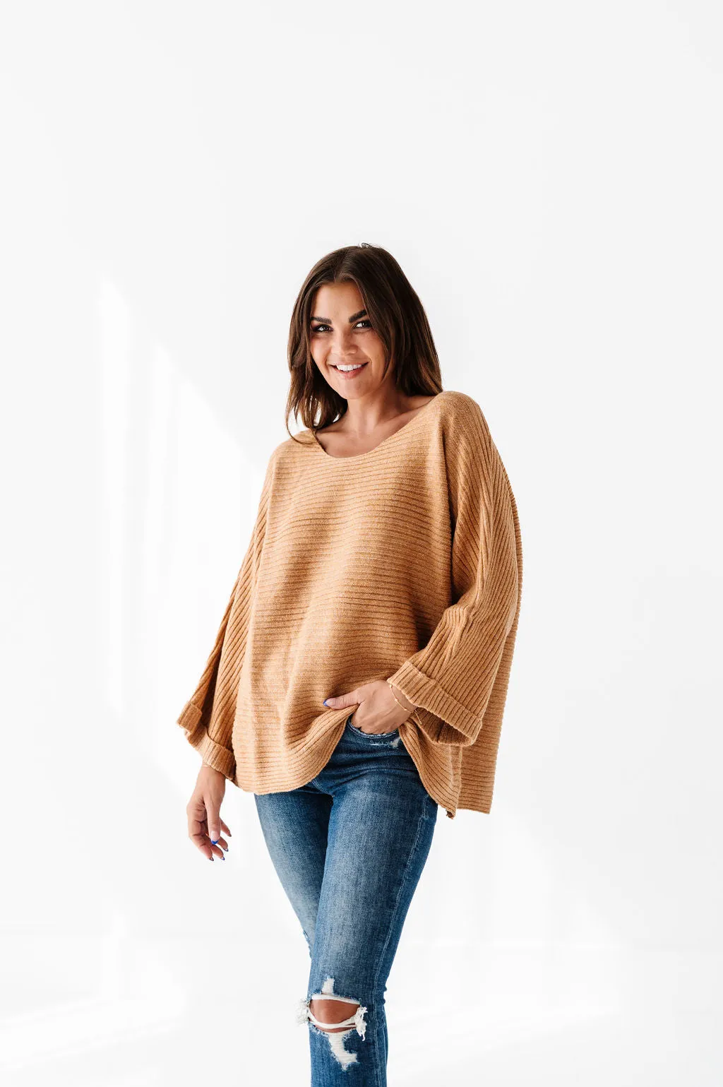 Londyn Drop Shoulder Sweater in Mustard