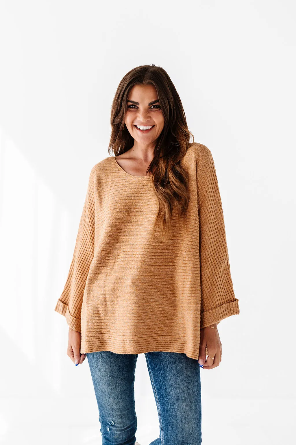 Londyn Drop Shoulder Sweater in Mustard