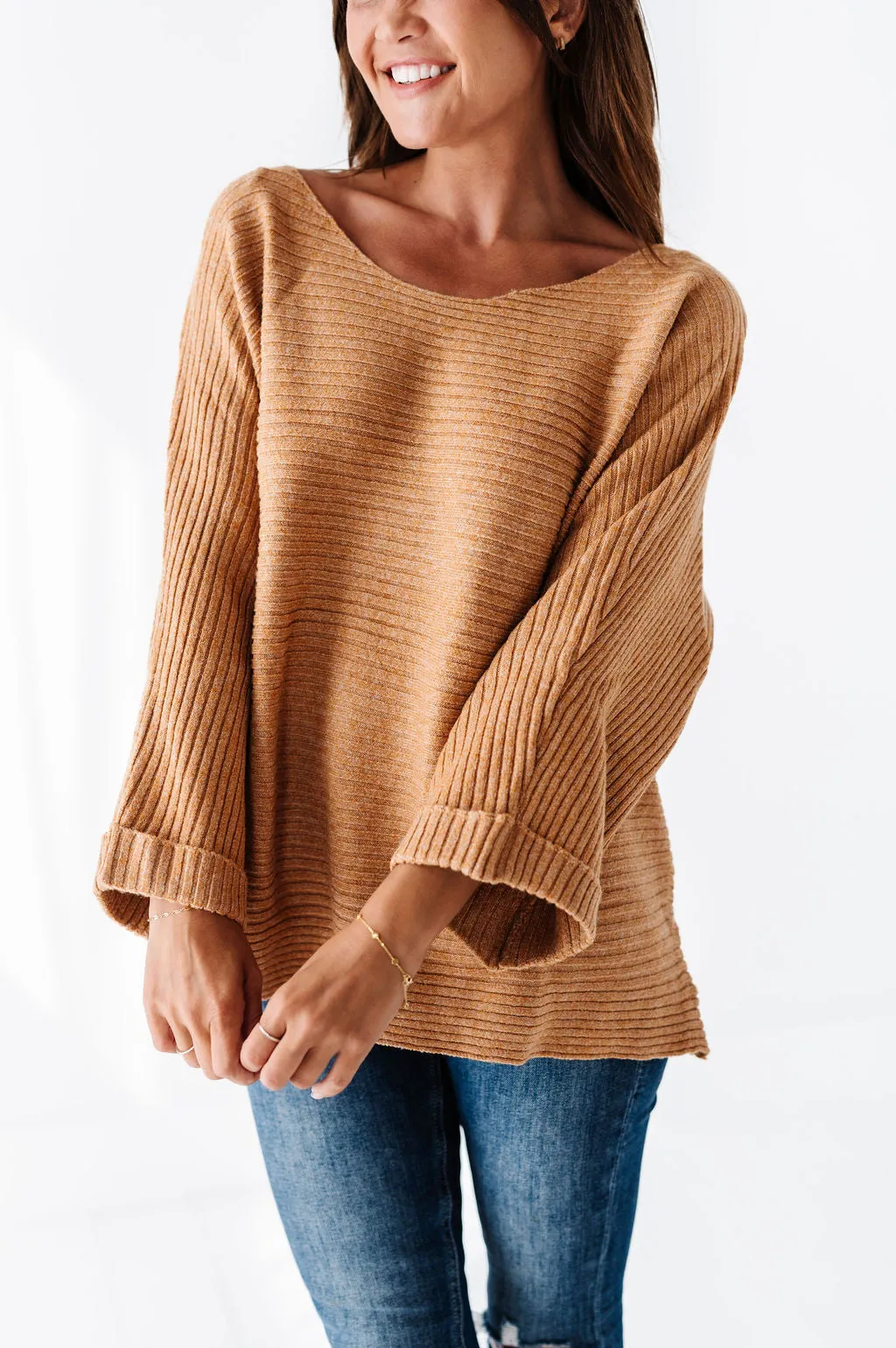 Londyn Drop Shoulder Sweater in Mustard