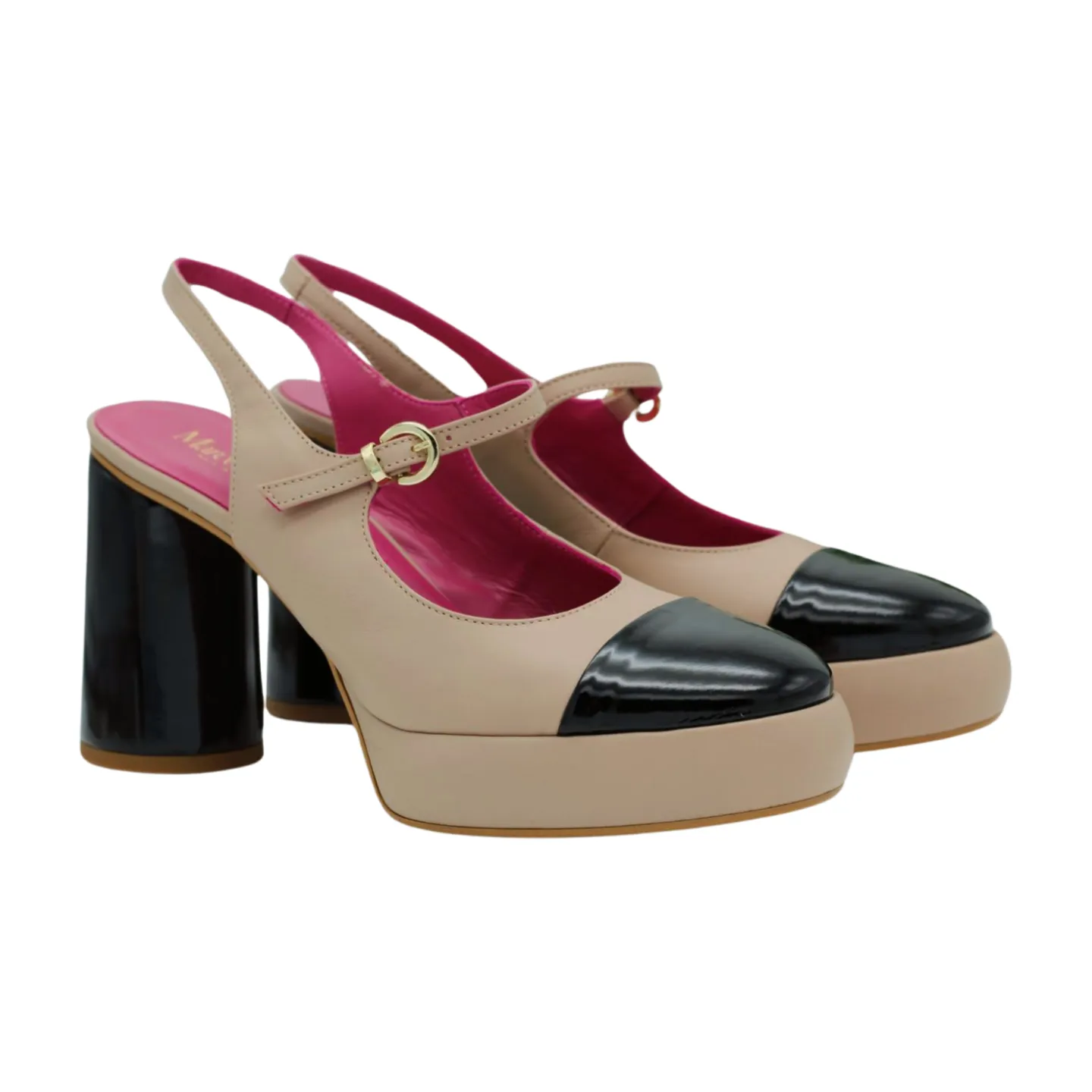 MARCO MOREO  KAY Camel Black Mary Jane Shoe