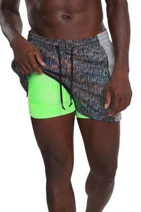 Mens Drawstring Shorts with Liner - Matrix