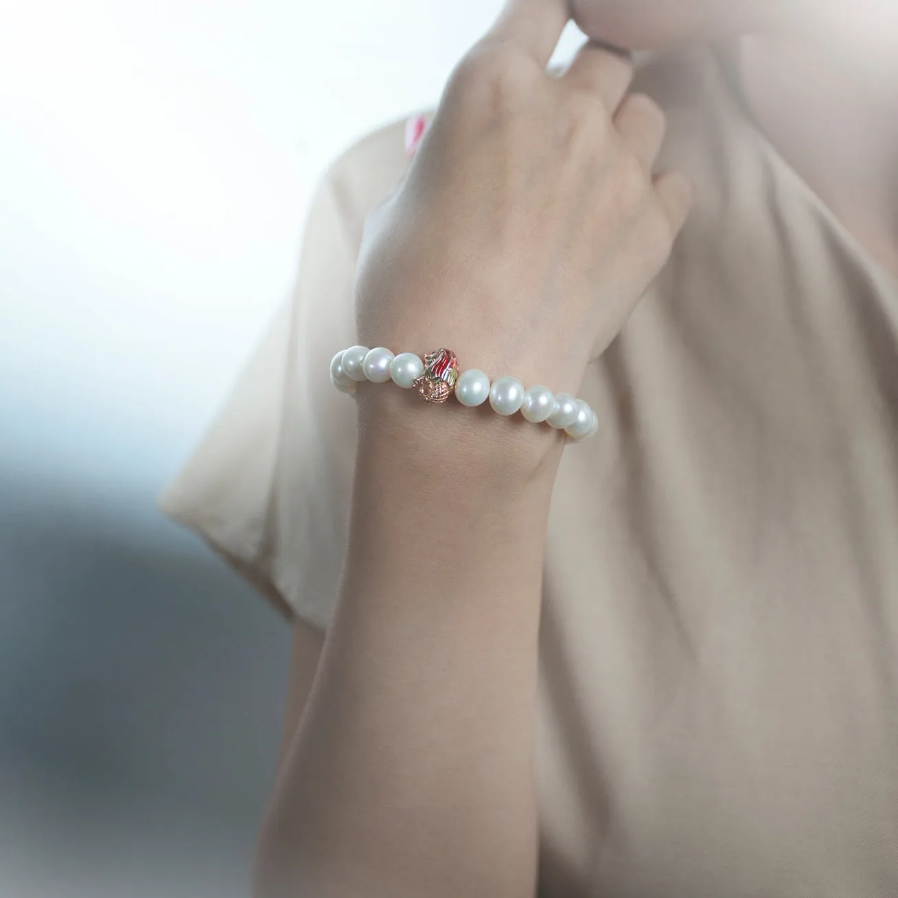 Merlion Freshwater Pearl Bracelet WB00081 | New Yorker