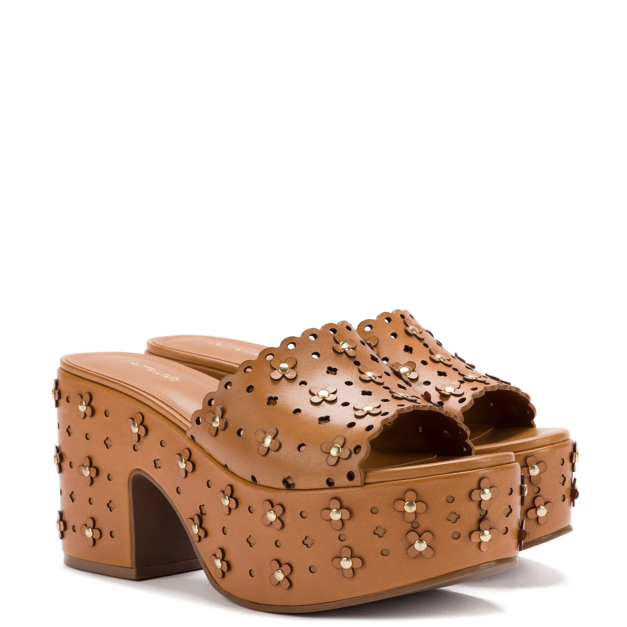 Miso Platform Sandal In Biscuit Leather