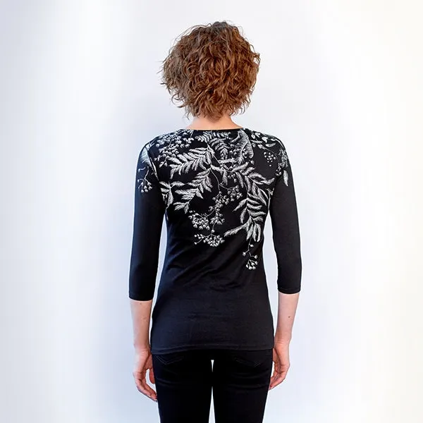 NEW! Black Vines 3/4 Sleeve T-Shirt by Umsteigen