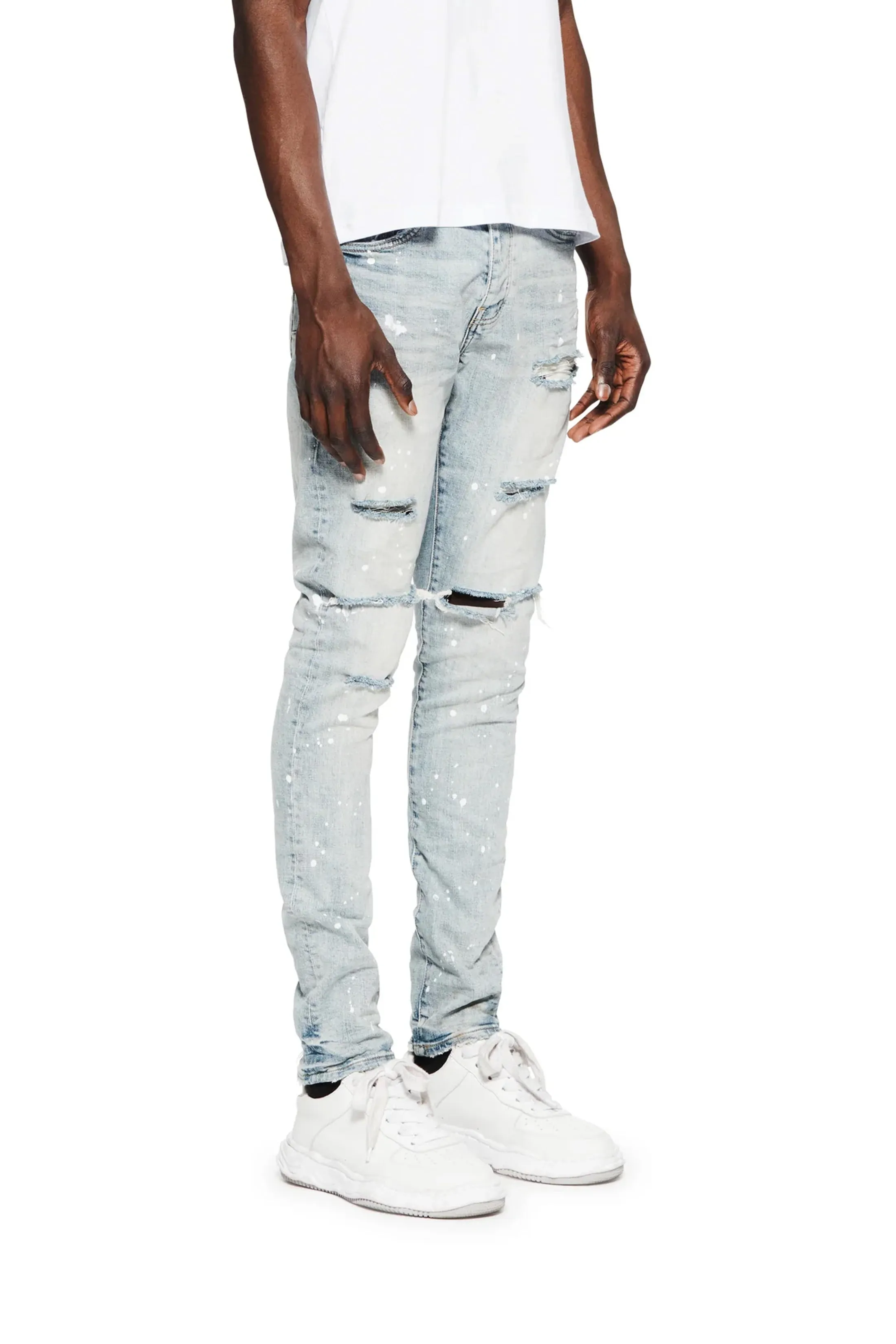 Purple - P001 Light Indigo Paint Jeans