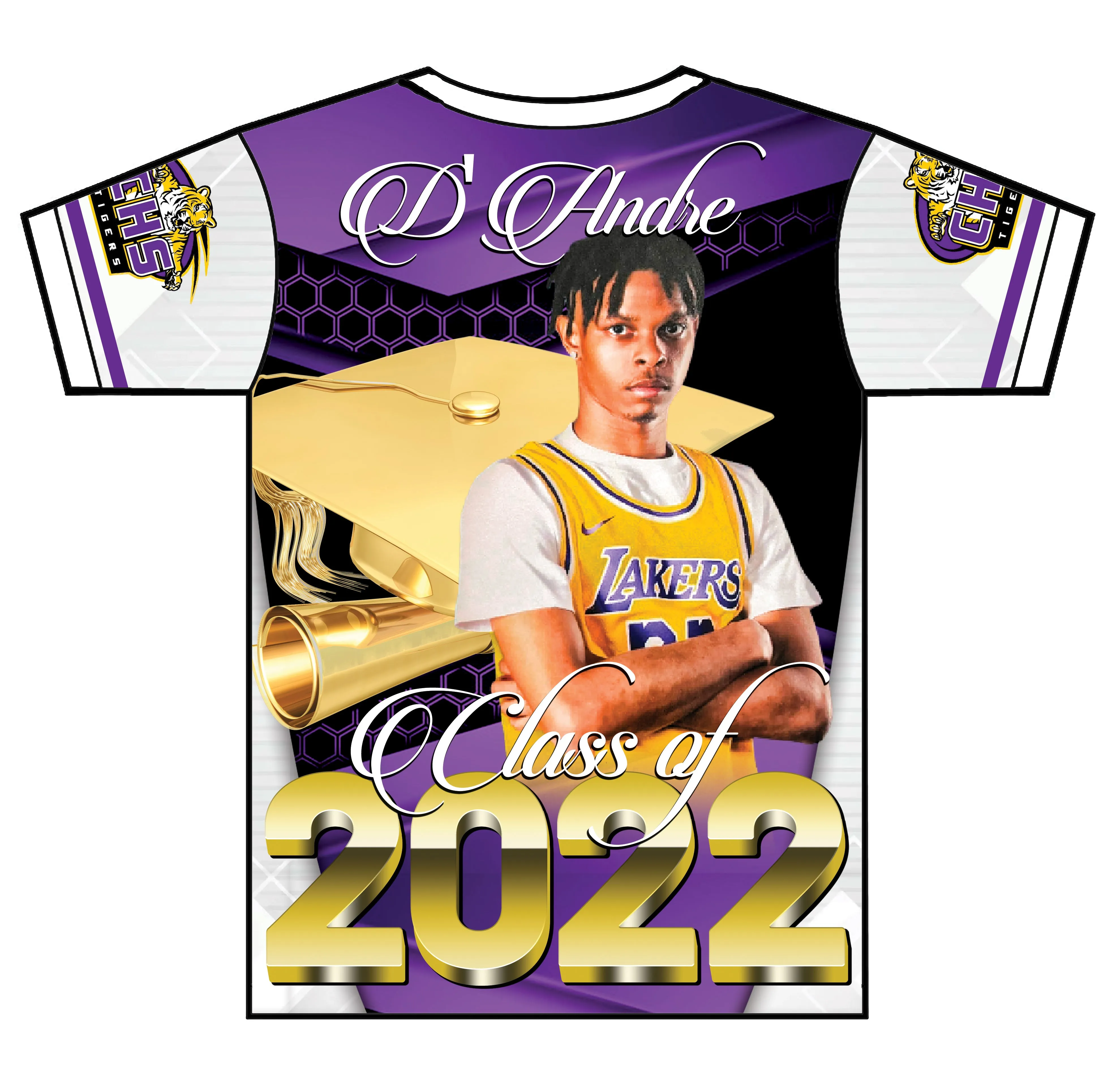 "Deandre Benton" Custom Designed Graduation 3D shirt