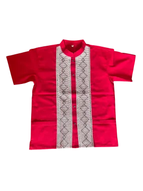 Red Guayabera Shirt