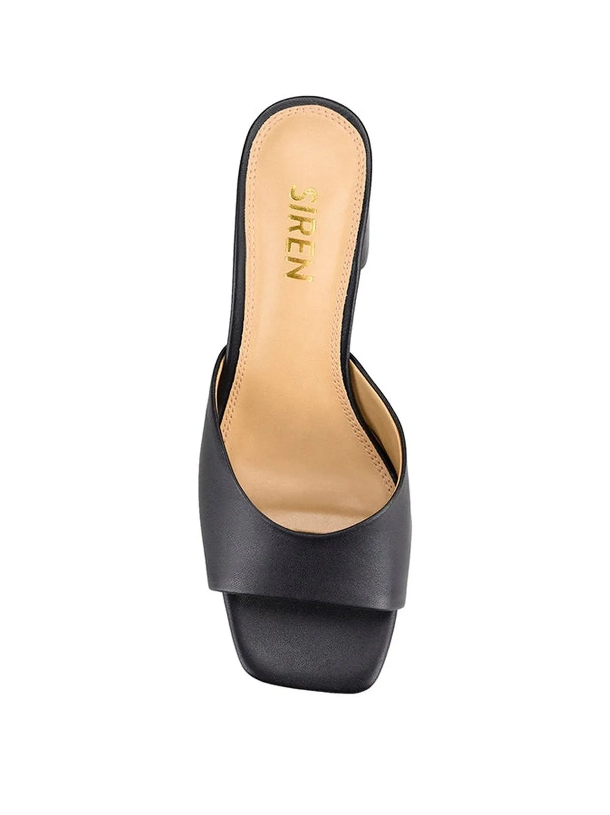 Stop Heeled Mules - Black Leather