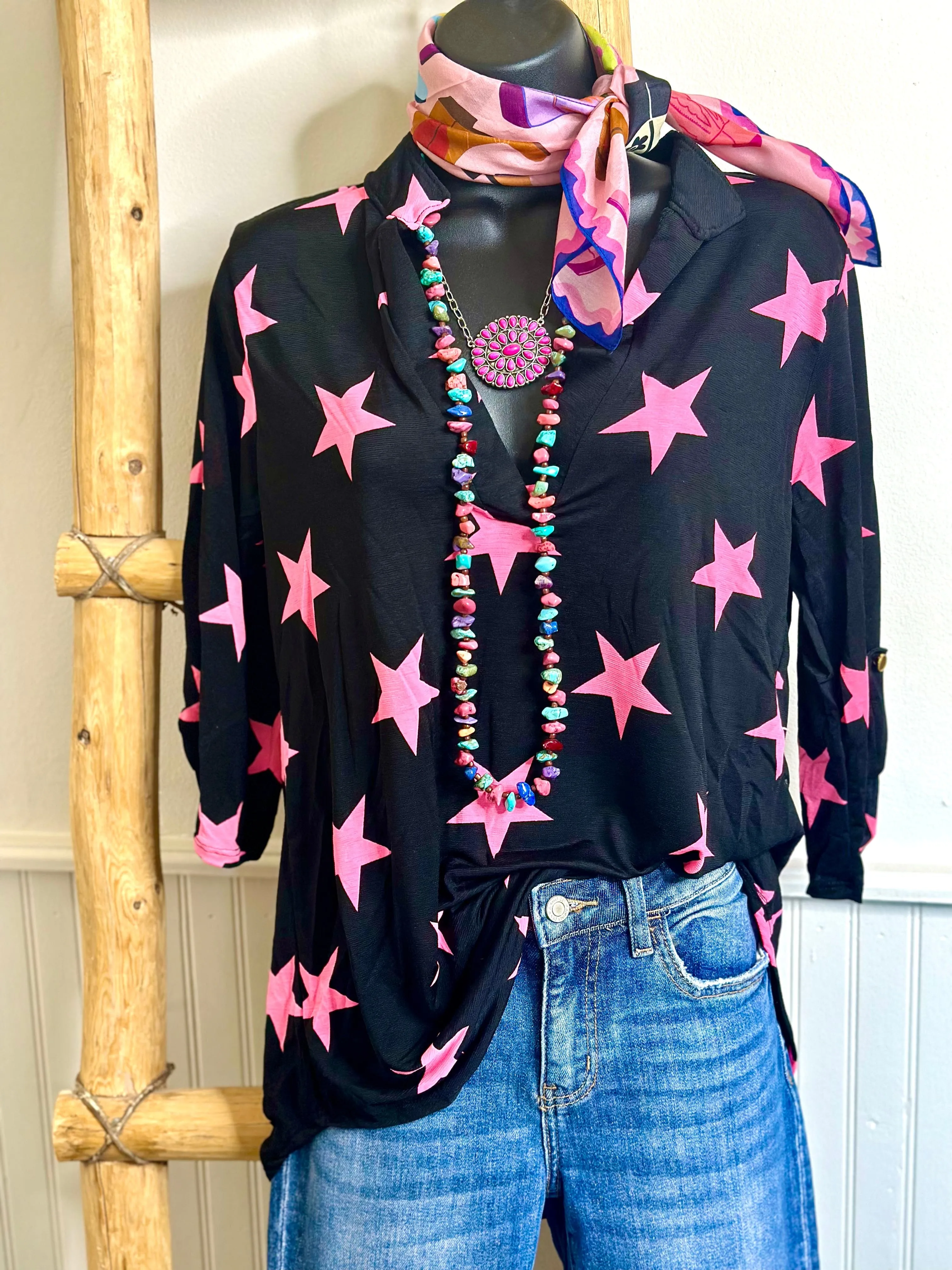 The Falling Pink Stars Top