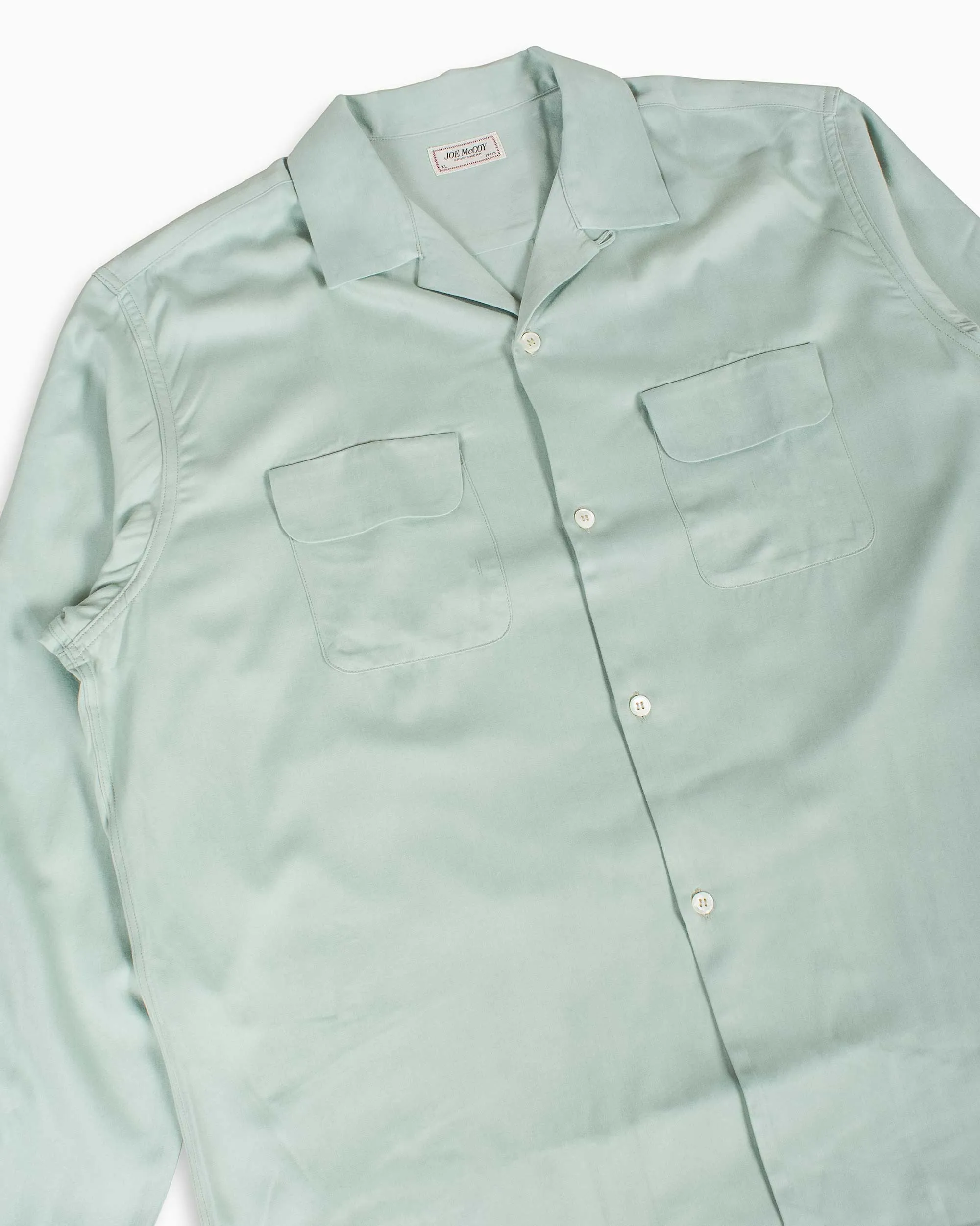 The Real McCoy's MS22004 Open Collar Rayon Shirt Mint