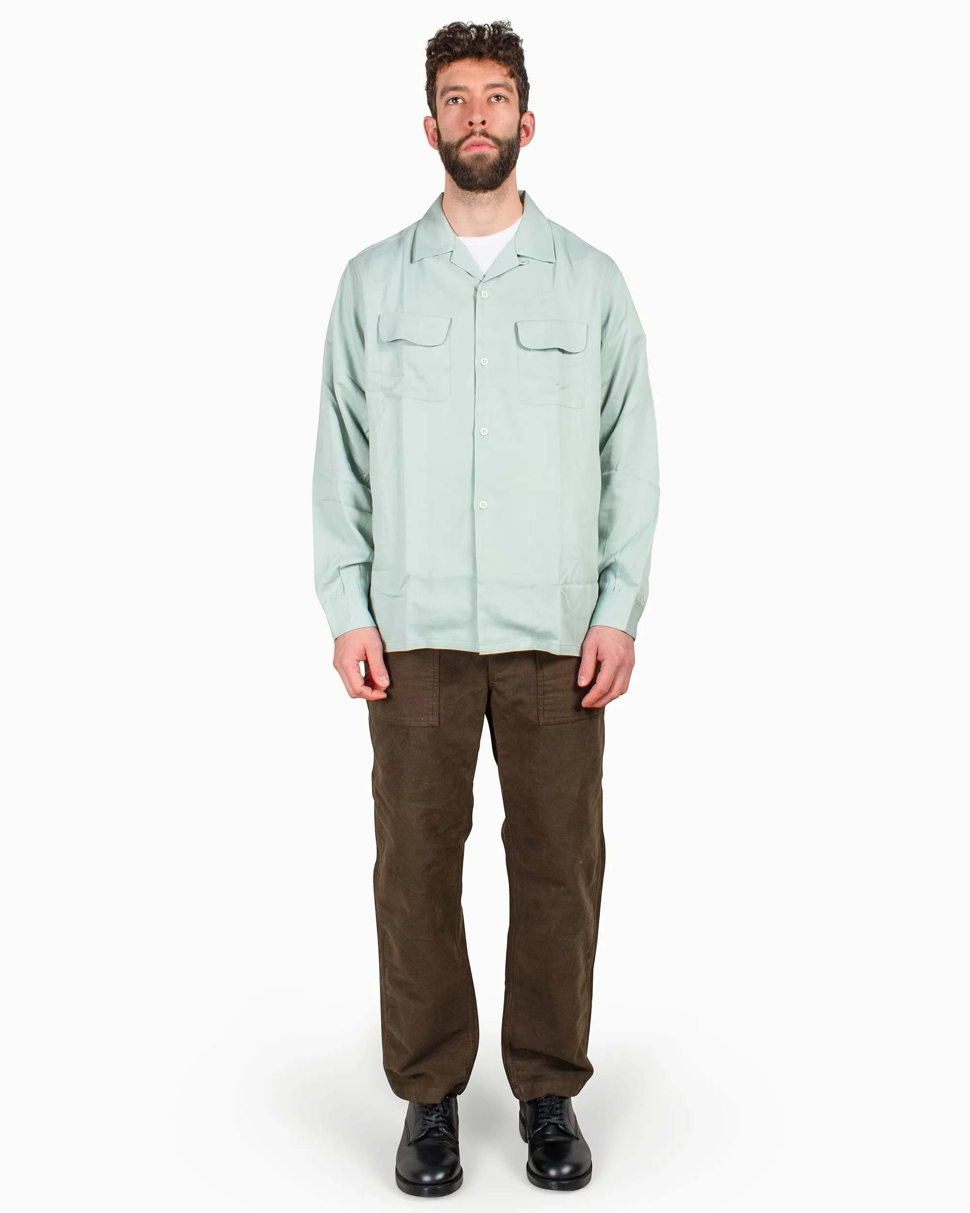 The Real McCoy's MS22004 Open Collar Rayon Shirt Mint