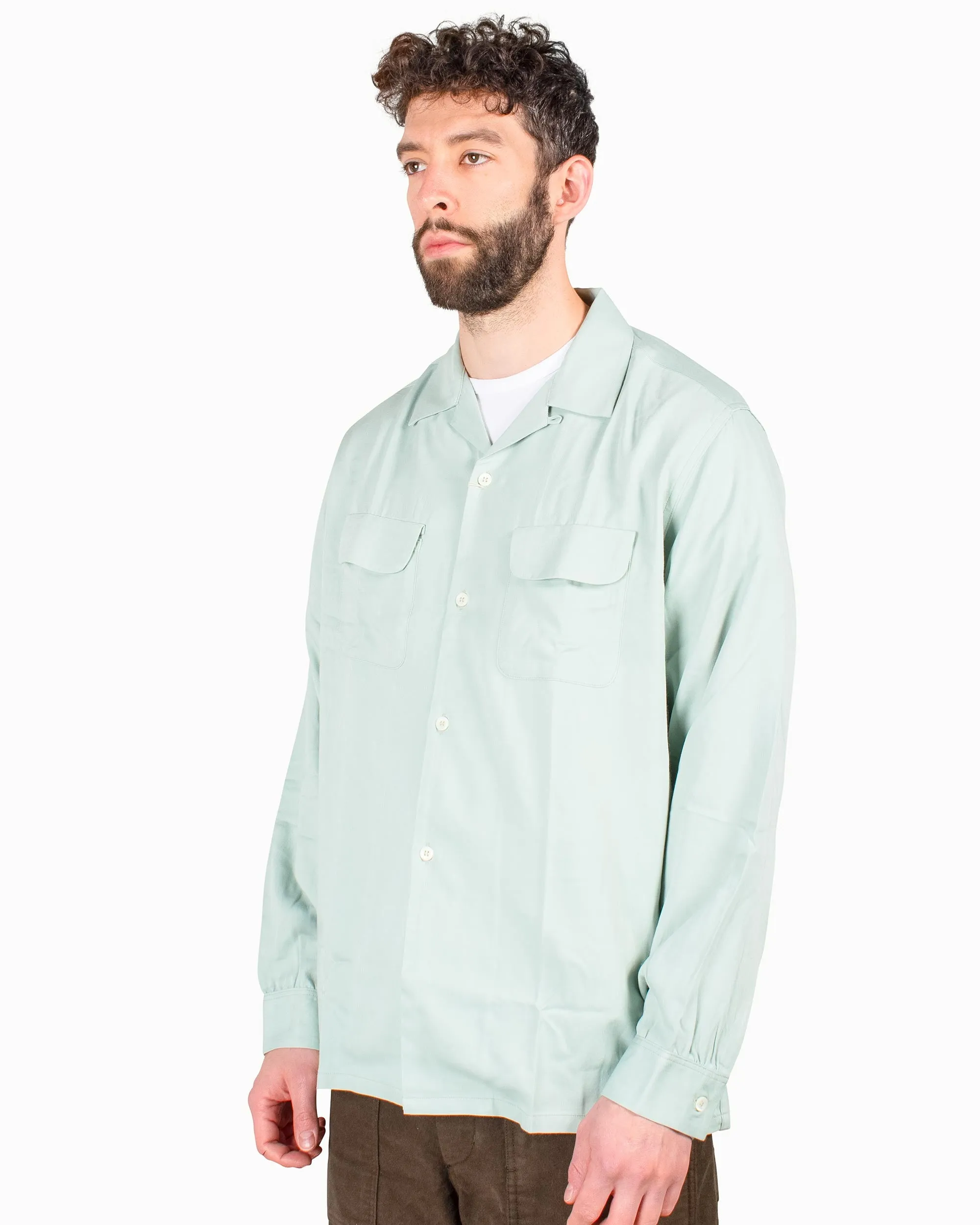 The Real McCoy's MS22004 Open Collar Rayon Shirt Mint